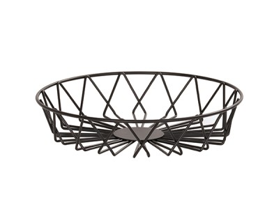 Black Round Wire Basket - 12" x 3"